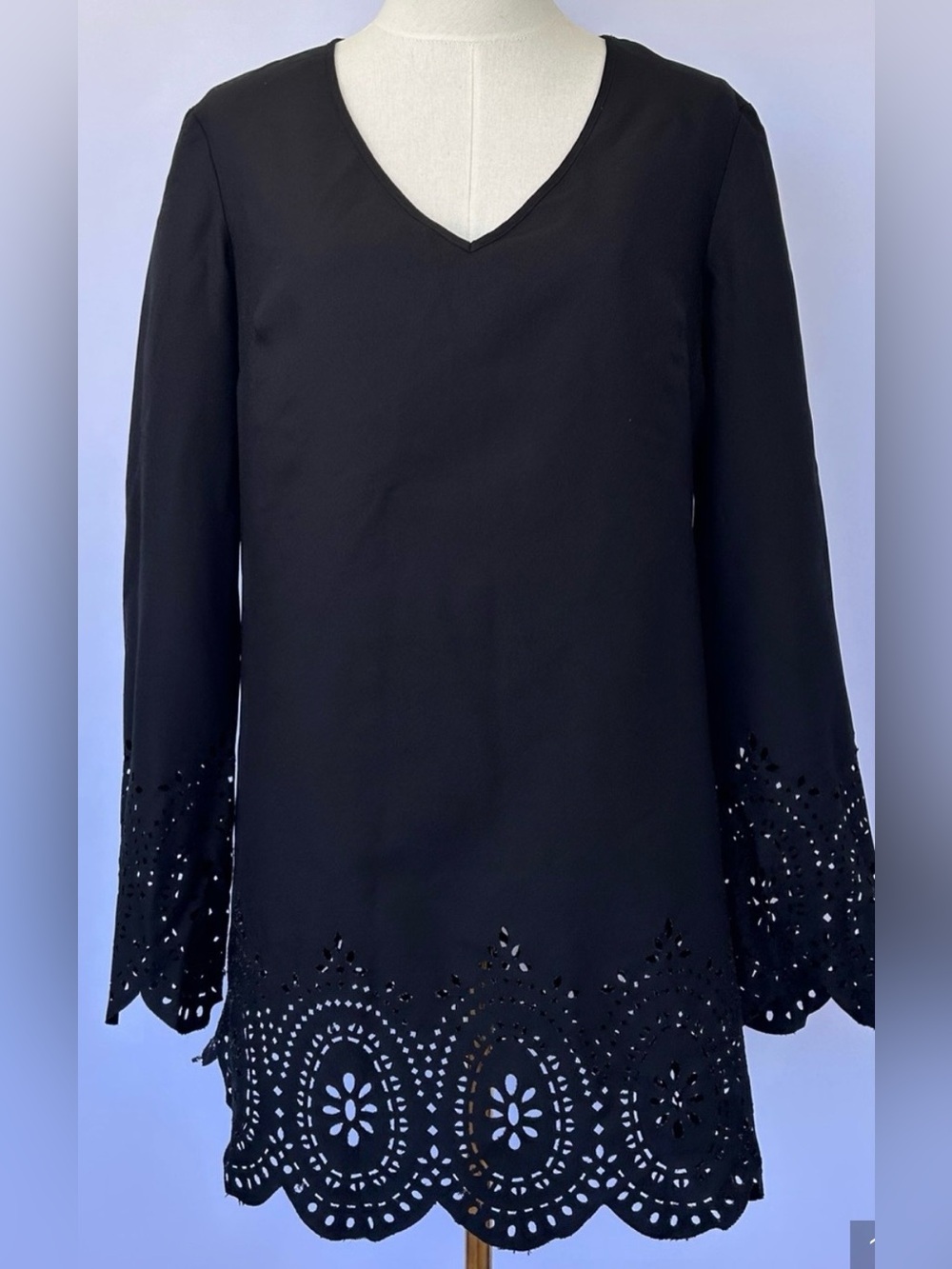 Catalina Black Eyelet Cover Up Sz L